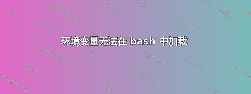 环境变量无法在 bash 中加载