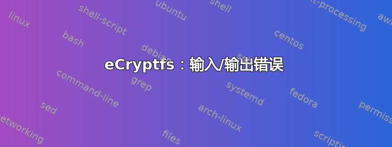 eCryptfs：输入/输出错误