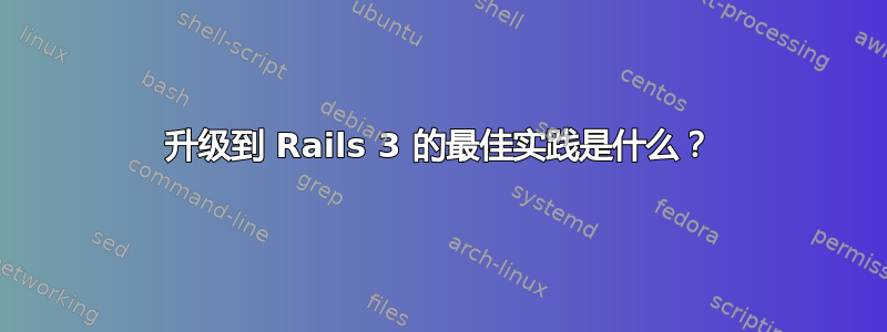 升级到 Rails 3 的最佳实践是什么？