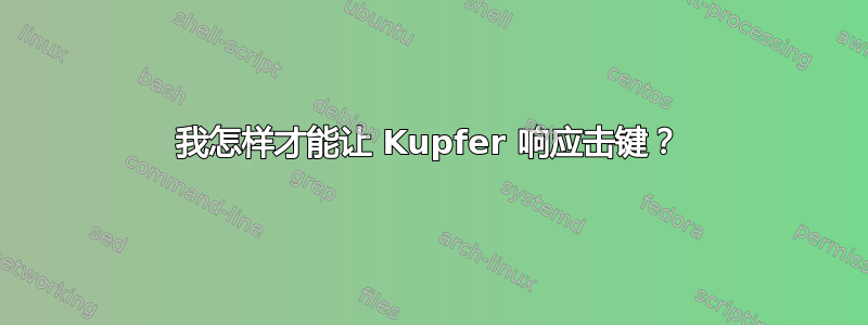 我怎样才能让 Kupfer 响应击键？