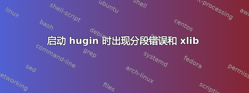 启动 hugin 时出现分段错误和 xlib