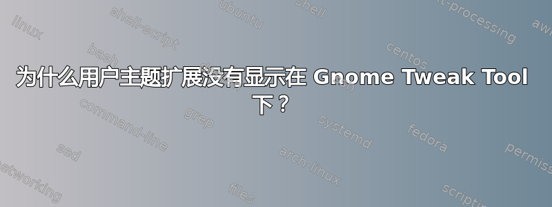 为什么用户主题扩展没有显示在 Gnome Tweak Tool 下？