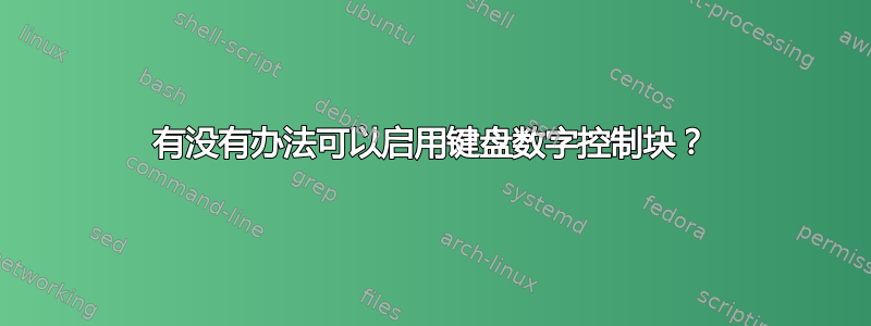 有没有办法可以启用键盘数字控制块？