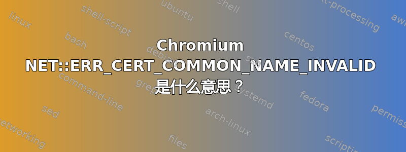 Chromium NET::ERR_CERT_COMMON_NAME_INVALID 是什么意思？