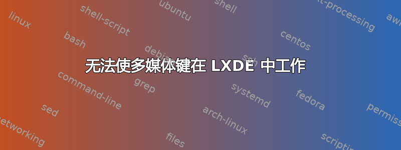 无法使多媒体键在 LXDE 中工作 