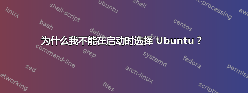 为什么我不能在启动时选择 Ubuntu？