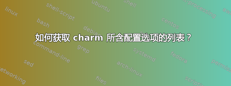 如何获取 charm 所含配置选项的列表？