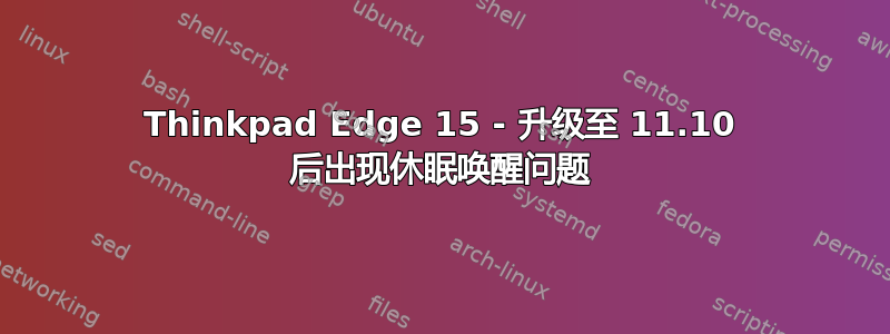 Thinkpad Edge 15 - 升级至 11.10 后出现休眠唤醒问题