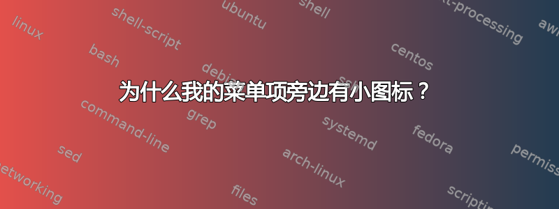 为什么我的菜单项旁边有小图标？