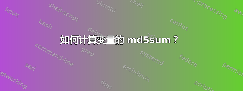 如何计算变量的 md5sum？