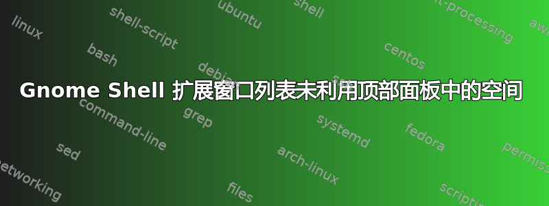 Gnome Shell 扩展窗口列表未利用顶部面板中的空间