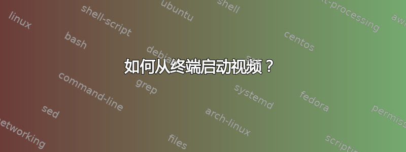 如何从终端启动视频？