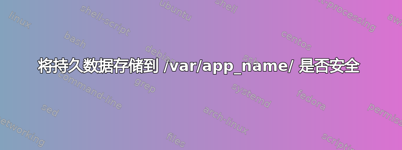 将持久数据存储到 /var/app_name/ 是否安全