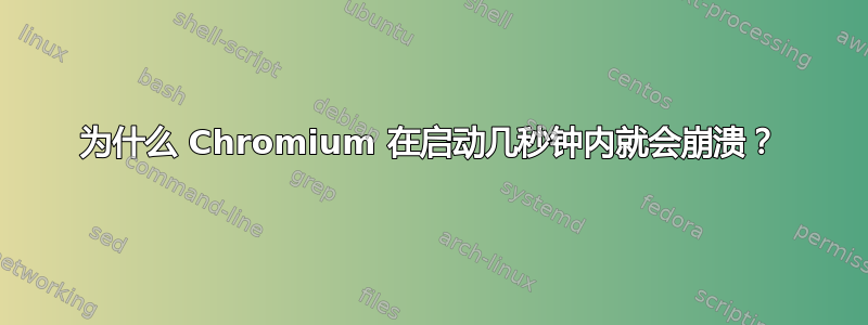 为什么 Chromium 在启动几秒钟内就会崩溃？