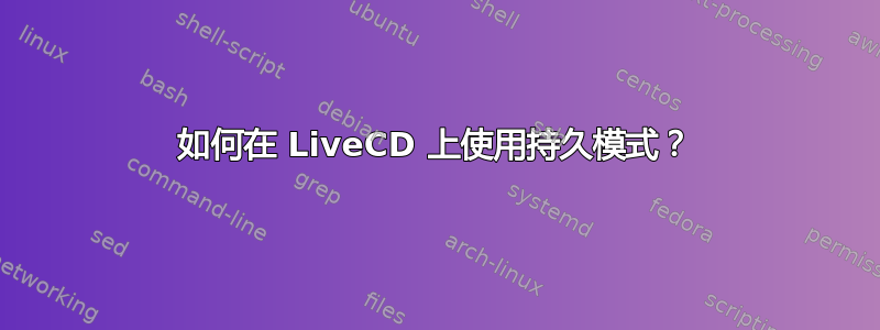 如何在 LiveCD 上使用持久模式？