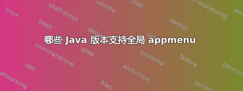 哪些 Java 版本支持全局 appmenu