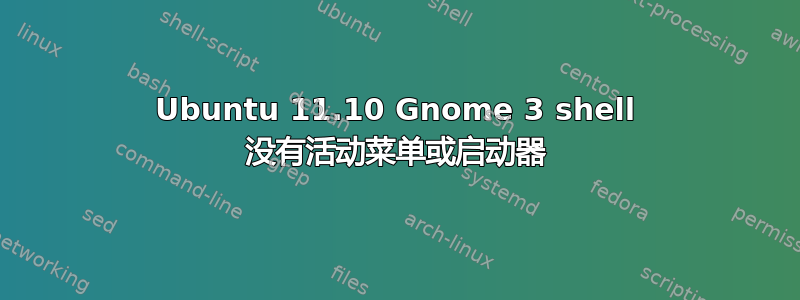 Ubuntu 11.10 Gnome 3 shell 没有活动菜单或启动器