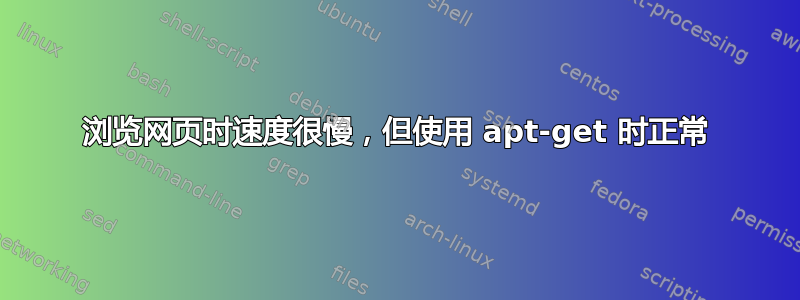 浏览网页时速度很慢，但使用 apt-get 时正常