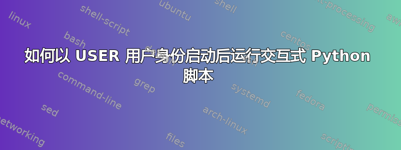 如何以 USER 用户身份启动后运行交互式 Python 脚本