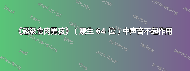 《超级食肉男孩》（原生 64 位）中声音不起作用