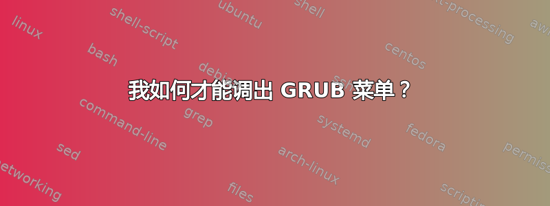 我如何才能调出 GRUB 菜单？