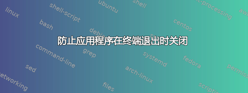 防止应用程序在终端退出时关闭