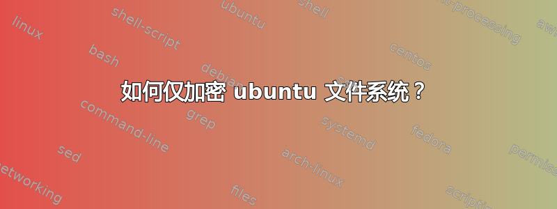 如何仅加密 ubuntu 文件系统？