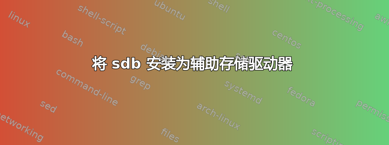 将 sdb 安装为辅助存储驱动器