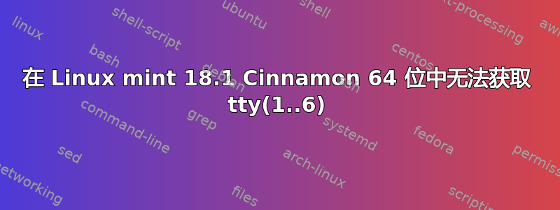 在 Linux mint 18.1 Cinnamon 64 位中无法获取 tty(1..6)