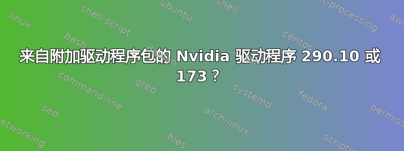 来自附加驱动程序包的 Nvidia 驱动程序 290.10 或 173？