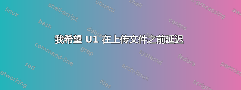 我希望 U1 在上传文件之前延迟