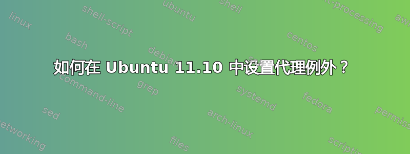 如何在 Ubuntu 11.10 中设置代理例外？