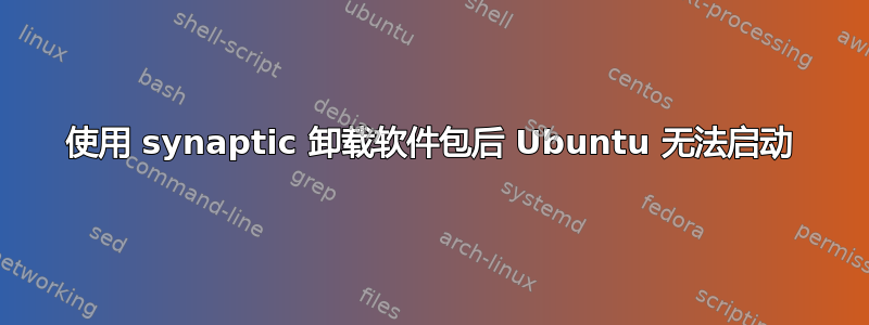 使用 synaptic 卸载软件包后 Ubuntu 无法启动