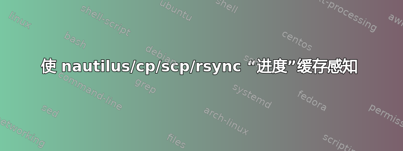 使 nautilus/cp/scp/rsync “进度”缓存感知