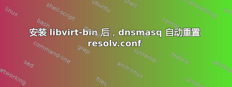 安装 libvirt-bin 后，dnsmasq 自动重置 resolv.conf