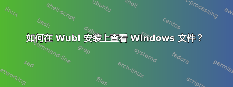 如何在 Wubi 安装上查看 Windows 文件？