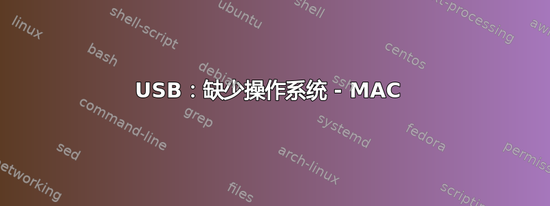 USB：缺少操作系统 - MAC 