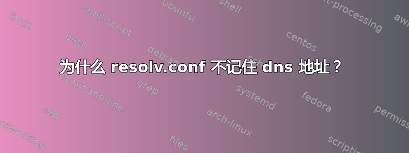 为什么 resolv.conf 不记住 dns 地址？