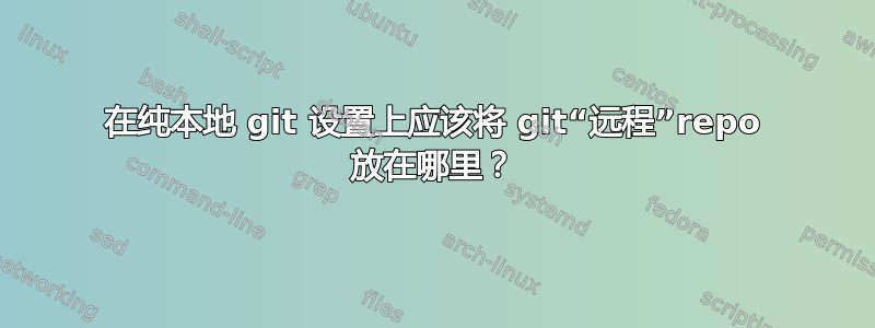 在纯本地 git 设置上应该将 git“远程”repo 放在哪里？