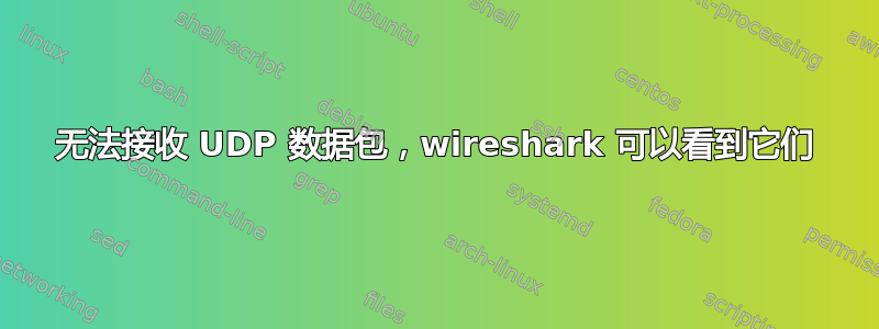 无法接收 UDP 数据包，wireshark 可以看到它们