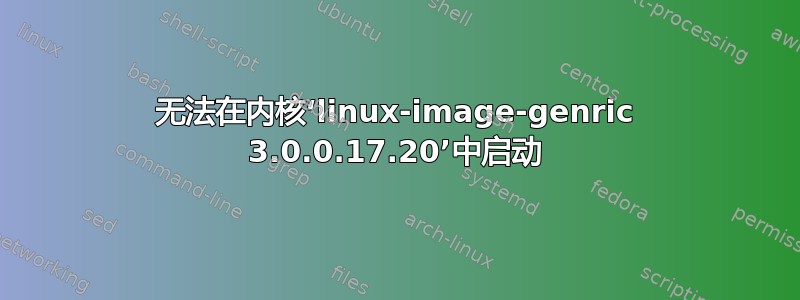 无法在内核‘linux-image-genric 3.0.0.17.20’中启动