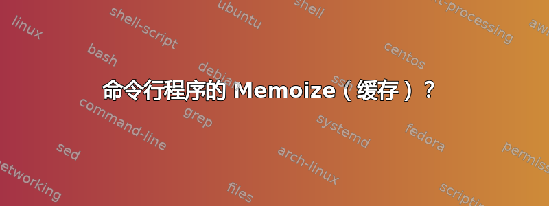 命令行程序的 Memoize（缓存）？