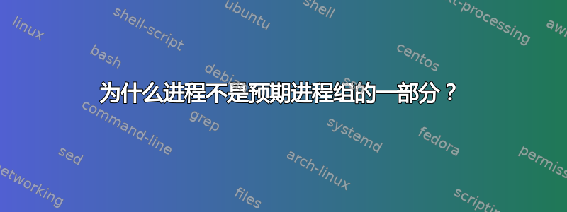 为什么进程不是预期进程组的一部分？