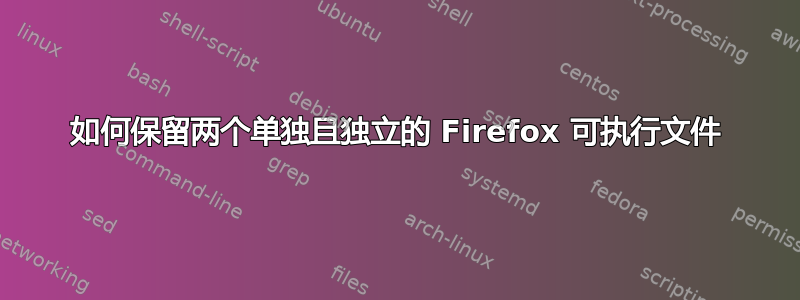 如何保留两个单独且独立的 Firefox 可执行文件