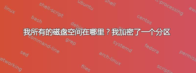 我所有的磁盘空间在哪里？我加密了一个分区