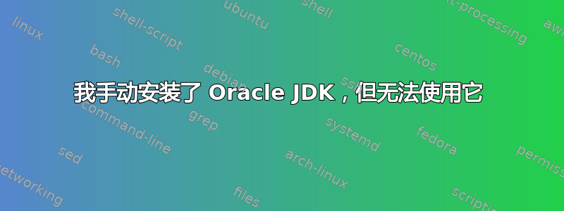 我手动安装了 Oracle JDK，但无法使用它