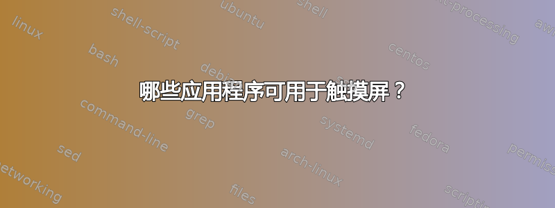 哪些应用程序可用于触摸屏？