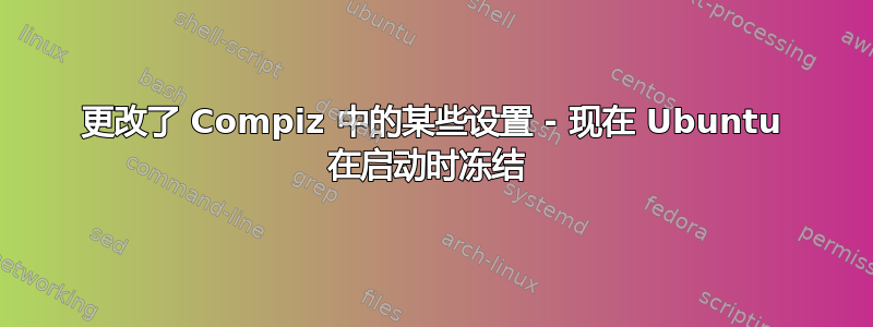 更改了 Compiz 中的某些设置 - 现在 Ubuntu 在启动时冻结 