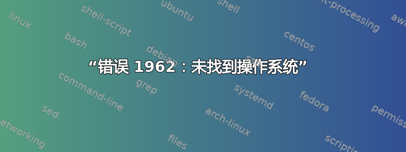 “错误 1962：未找到操作系统” 