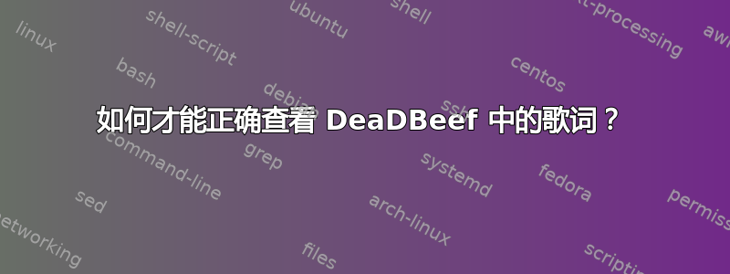 如何才能正确查看 DeaDBeef 中的歌词？